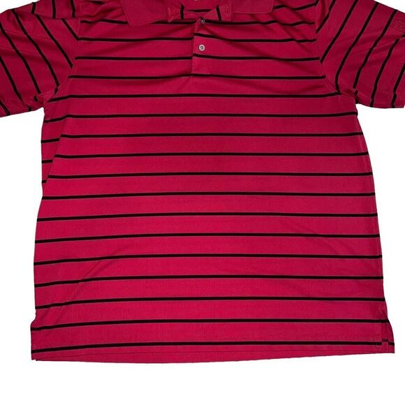 PGA Tour Golf Shirt Size XL Active Polo Red Striped Black Short Sleeve Airflux - Picture 3 of 6